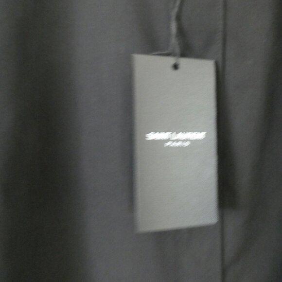 New Saint Laurent Women Black Shirt Button Front Long Sleeve  Sz F40 Uniform - Picture 3 of 9